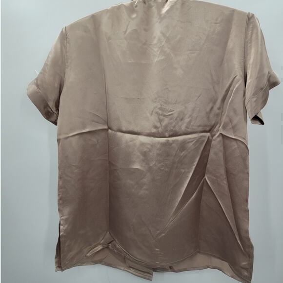 Jay Jacobs Short Sleeve Vintage Shimmer Three Shell Buttons Down Blouse Top - Picture 3 of 12